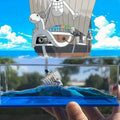 Going Merry Floating Ship Figure Fluid Liquid Thousand Sunny Barcos Decor Floating Boat Drift Barcos Living Room Decoration Gift