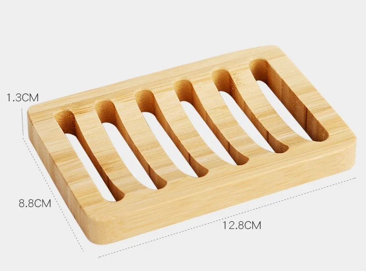 1 Pc Bamboo Soap Dish, Wood Bar Soap Holder for Shower, Trays Self Draining, Soap Saver for Shower Bathroom Kitchen
