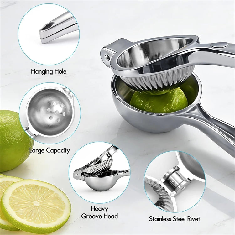LMETJMA Premium Lemon Squeezer Zinc Alloy Manual Press Juicer Lime Squeezer for Lemon Citrus Orange Fruit JT217