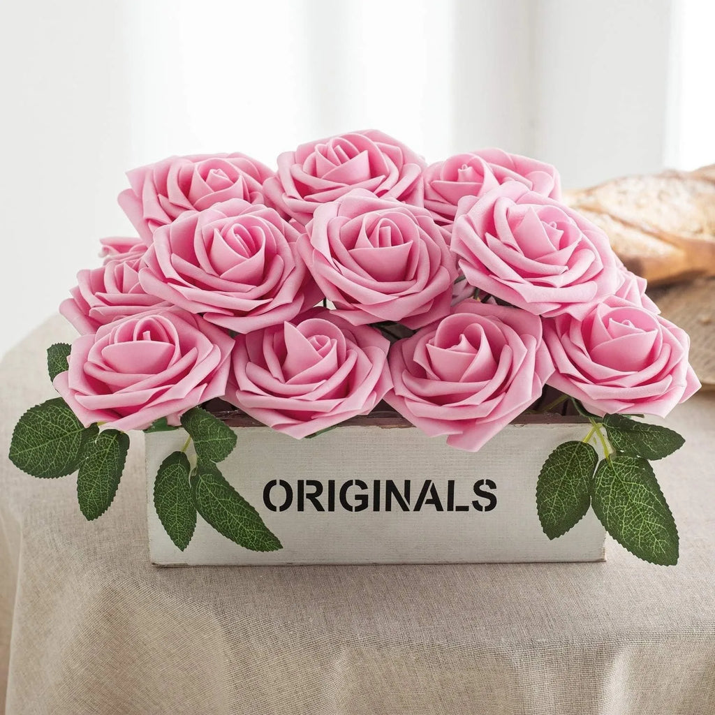 10~100pcs Rose Artificial Flowers Foam Fake Roses Wedding Bouquets Centerpieces Mothers Day Valentines Gifts Party Decoration