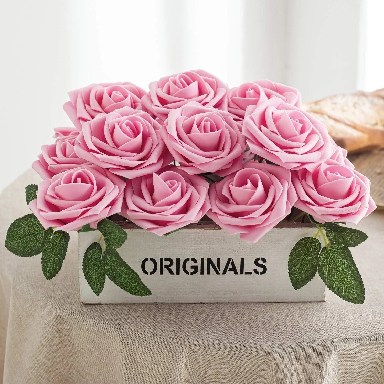 10~100pcs Rose Artificial Flowers Foam Fake Roses Wedding Bouquets Centerpieces Mothers Day Valentines Gifts Party Decoration